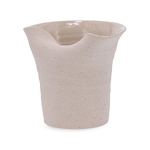 Vaso Em Cerâmica Borda Detalhe Amassada G - Mart