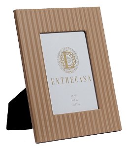 Porta Retrato Mdf Pu Listra 3D Bege 15x20cm - Entrecasa