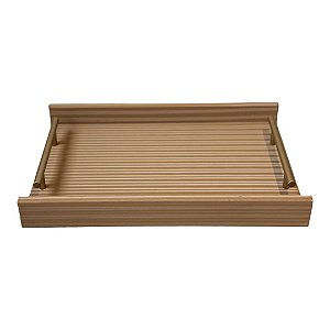Bandeja Retangular Mdf Pu Listra 3D Bege P - Entrecasa