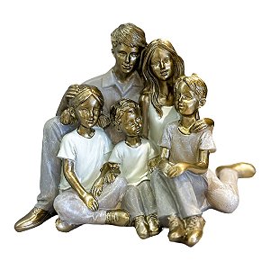 Escultura Casal Com Uma Menina E Dois Meninos - Mabruk