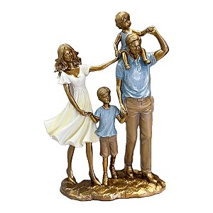 Escultura Família Casal E Dois Meninos - Mabruk