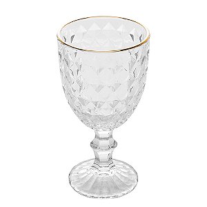 CJ 6 Taças Vidro Para Água Com Fio Dourado 320ML - Wolff