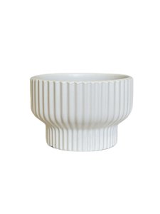 Vaso Moder Stripes Branco Cerâmica 13X19cm - Mai Home