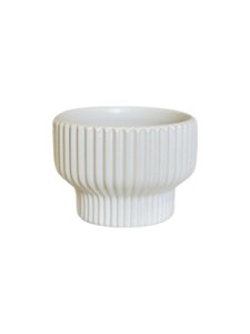 Vaso Moder Stripes Branco Cerâmica 10X15cm - Mai Home