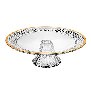 Prato Para Bolo de Cristal Ecológico Com Pé - Lyor