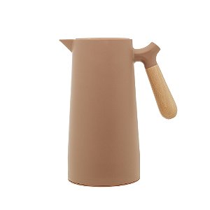 Garrafa Térmica Plástica Com Cabo Madeira Nude 1L - Wolff