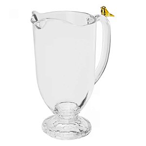Jarra Golden Bird 1 Litro Em Vidro E Detalhe Dourado - Wolff