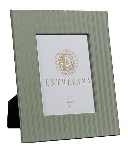 Porta Retrato Mdf Pu Listra 3D Verde 20x25cm - Entrecasa