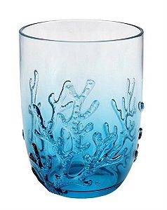 Copo De Acrílico Azul Em Formato De Coral-480 ML - Entrecasa