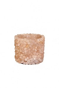 Vaso Versátil Em Pedra Quartzo Rosa Rolado P - 8,5cm