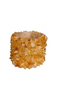 Vaso Versátil Em Pedra Natural Citrino P - 9cm