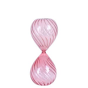 Adorno De Vidro (Ampulheta) 10 Minutos- Rose - 17CM- Tam M