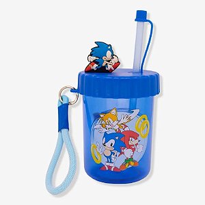 Copo Canudo Flip 500ML Sonic - Zonacriativa
