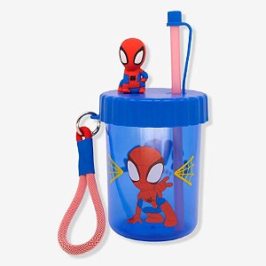 Copo Canudo Flip 500ML Homem Aranha - Zonacriativa