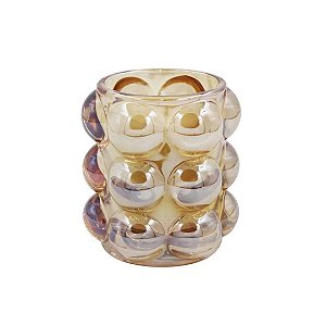 Vaso Versátil Bolas Vidro Ambar - 9,5CM - Lilian Design