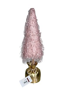 Mini Árvore De Natal Rosa Com Led - 38cm - Tokdacasa