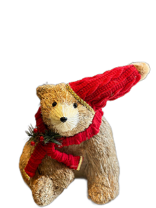 Urso Sentado Decoração De Natal De 35cm - Tokdacasa