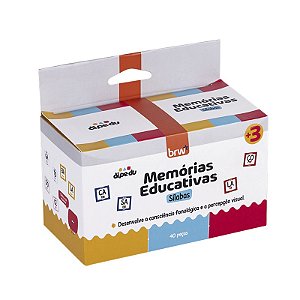 Brinquedo Papel Jogo Da Memória Sílabas - Com 40 Peças - BRW