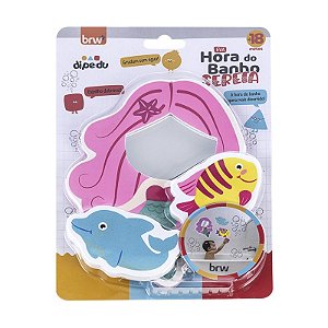 Brinquedo EVA Hora Do Banho Sereia/ Espelho - 3 Peças - BRW