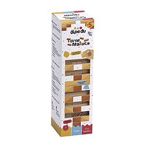 Brinquedo Madeira Torre Maluca - C/54 PÇS - BRW