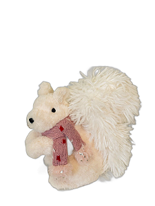 Esquilo Branco (Cachecol Rosa) - 20cm - Tokdacasa