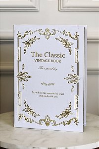 Caixa Livro De Natal Dourado/Branco - 30cm - Tokdacasa