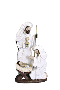 Decoração Sagrada Família - 35cm - Branco - Tokdacasa