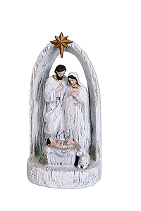 Decoração Sagrada Família - 27cm - Branco - Tokdacasa