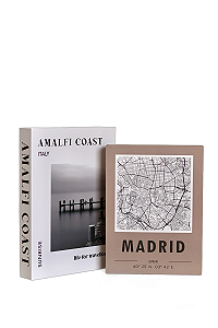 Jogo de Livro Decorativo com 2 Unidades – Madrid – Tuut
