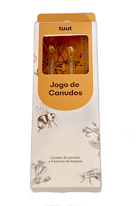 Jogo Com 2 Canudos de Vidro De Abelha - Tuut