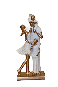 Figura Decorativa Resina Família Branco 9x7x20cm - Wolff