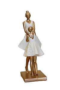 Figura Decorativa Resina Família Branco 10x20cm- Wolff