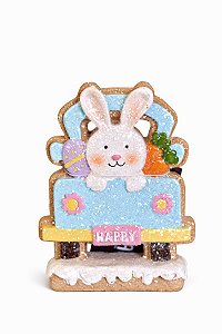 Adorno Em Resina Coelho Colorido - 12cm - 1 UN - Tokdacasa