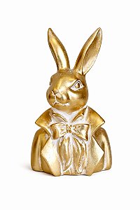 Decoração Coelho Ouro - 20cm - C/1 UN - Tokdacasa