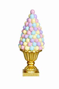 Decoração Torre De Ovos Coloridos - 29cm - Tokdacasa