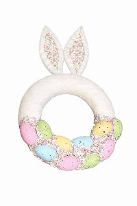Guirlanda Orelha Coelho C/Ovos Coloridos - 46cm - Tokdacasa