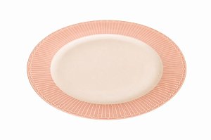 Prato De Jantar Branco/Rosa - 27cm - Tokdacasa
