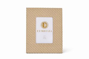 Porta Retrato PU Tramado - 10x15cm - Off White - Entrecasa
