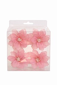 Anel De Guardanapo Flor Rosa C/4 - Tuut