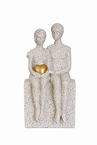 Escultura Casal Poliresina - 22x10,5x7,5cm - Tuut