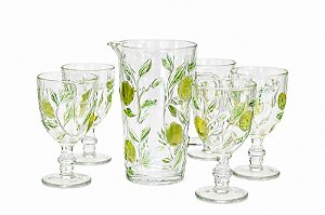 Jogo Taças Vidro Limone Color - 350ml - C/6 - Tuut