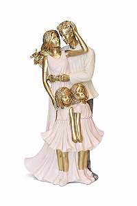 Familia Decorativa - Casal e 2 Meninas - 24cm - Espressione