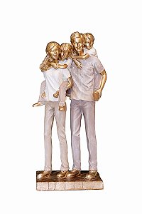 Família Decorativa- Casal, Filha e Filho - 26cm- Espressione