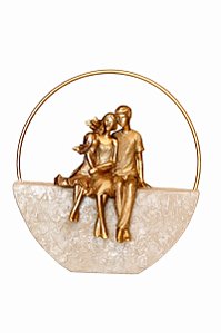 Família Decorativa Arco - Casal e Filha - 23cm - Espressione
