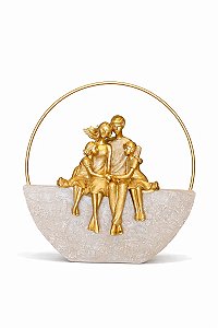 Família Decorativa Arco- Casal e 2 Filhas- 23cm- Espressione