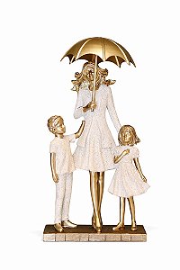 Família Dec. Mãe/Guarda-chuva e Filhos- 24cm- Espressione