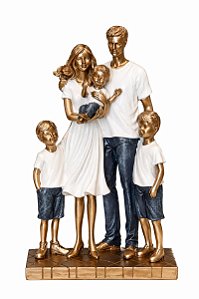 Família Decorativa Casal com 3 Filhos - 25,5cm - Espressione