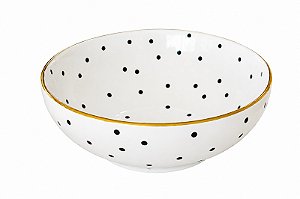 Poá Gold Saladeira Pequena Em Porcelana - Porcelana e Cia
