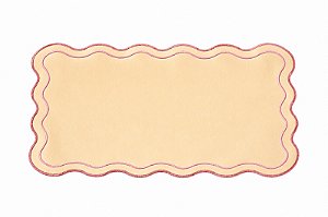 Lugar Americano Moldura Creme C/Borda Rosa - 45x30cm - Tuut
