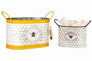 Cachepot Metal Bee Happy 2 Unidades - Tuut